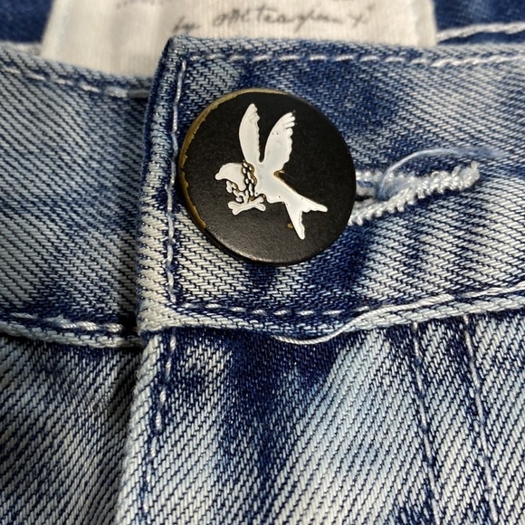 One Teaspoon Distressed Blue Trucker Shorts Size 30 - Picture 7 of 9